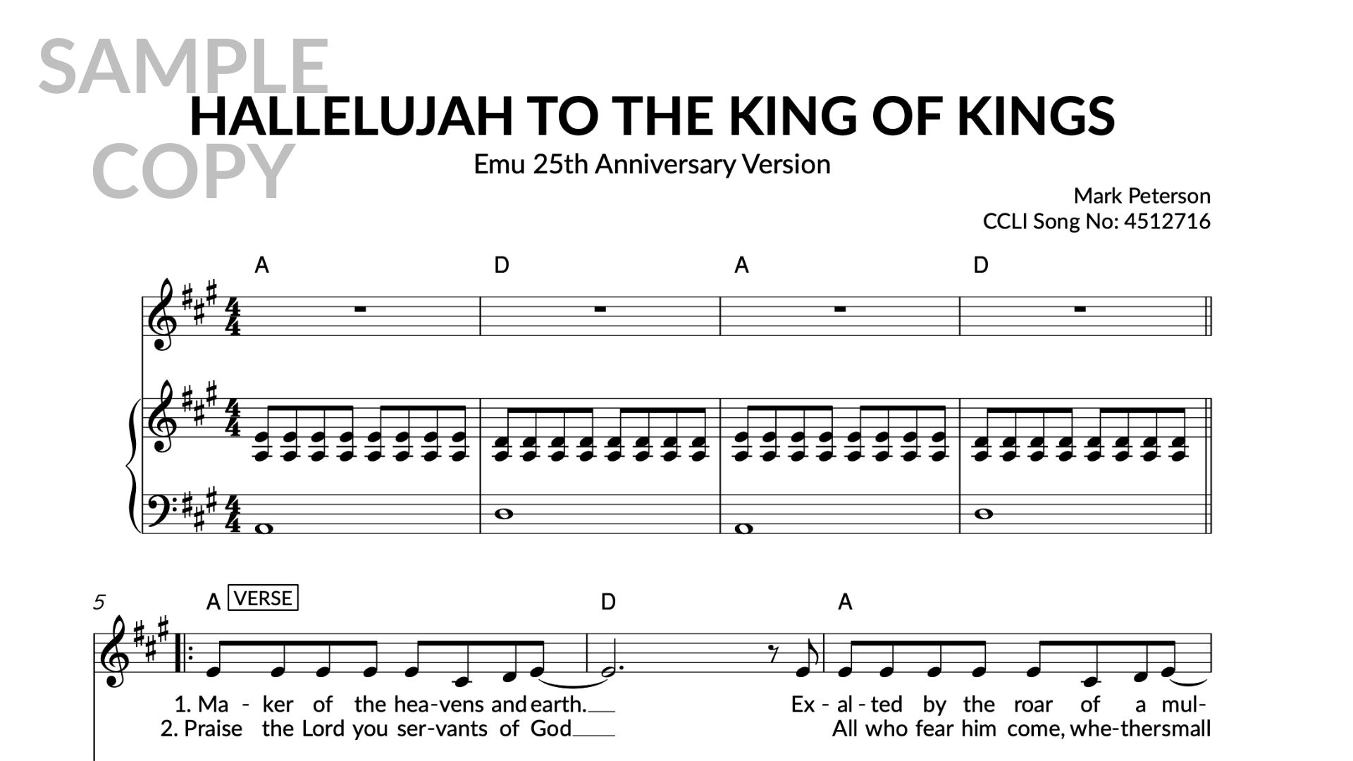 Hallelujah To The King Of Kings (25th Anniversary)